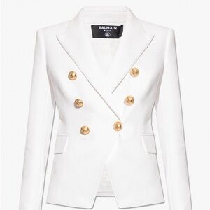 Balmain White Blazer with Gold Buttons